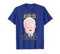 Rumbling Bumbling Biden Funny Anti Joe Biden Caricature T-Shirt, Men, Royal Blue, X-Large