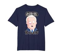 Rumbling Bumbling Biden Funny Anti Joe Biden Caricature T-Shirt, Men's Big and Tall, Navy Blue, 3X Tall