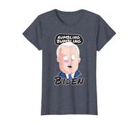 Rumbling Bumbling Biden Funny Anti Joe Biden Caricature T-Shirt, Women, Heather Blue, Small