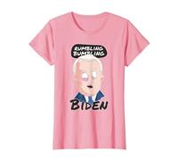 Rumbling Bumbling Biden Funny Anti Joe Biden Caricature T-Shirt, Women, Pink, X-Small