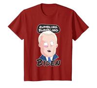 Rumbling Bumbling Biden Funny Anti Joe Biden Caricature T-Shirt, Youth, Cranberry Red, 2T