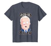 Rumbling Bumbling Biden Funny Anti Joe Biden Caricature T-Shirt, Youth, Heather Blue, Large