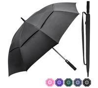 RUMBRELLA Golf Umbrella 55 Inch, Large Windproof Umbrella with Double Canopy Vented, Oversized Heavy Duty, Auto Open, UV Protection UPF 50+ Sun Umbrella for Rain
