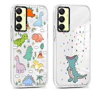 RUMDEY 2 Pack Cute Clear Cartoon Animals Dinosaur Phone Case for Samsung Galaxy A25 5G 6.5", Aesthetic Trendy Pattern Print Soft Slim Fashion Protective Shockproof TPU Bumper Cover for Women Girls