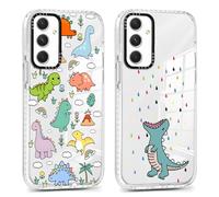 RUMDEY 2 Pack Cute Clear Cartoon Animals Dinosaur Phone Case for Samsung Galaxy A54 5G 6.4", Aesthetic Trendy Pattern Print Soft Slim Fashion Protective Shockproof TPU Bumper Cover for Women Girls