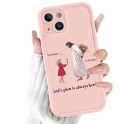 RUMDEY Case Compatible for iPhone 13 6.1'',"God's Plan is Always Better Christian Phone Case, Jesus Tulip Pattern Design, Inspirational Bible Verse Shockproof Case for Women Girls Men