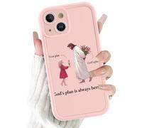 RUMDEY Case Compatible for iPhone 15 6.1'', "God's Plan is Always Better Christian Phone Case, Jesus Tulip Pattern Design, Inspirational Bible Verse Scratch Resistant Shockproof Case for Women Men