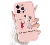 RUMDEY Case Compatible for iPhone 15 Pro Max 6.7'',"God's Plan is Always Better Christian Phone Case, Jesus Tulip Pattern Design, Inspirational Bible Verse Shockproof Case for Women Girls Men
