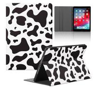 Rumdey Cute iPad Case - Cow Pattern Design Aesthetic Print Funda Folio Cover Leather Protective Case for Girls, Women, Men, Boys