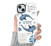 RUMDEY for iPhone 15 Plus 6.7'' Christian Ocean Phone Case, Trendy Whale Shark Jesus Bible Verse Summer Beach Clear Design, Soft TPU Shockproof Anti-Yellow Protective Cover for Women Girls