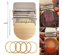 Rumexeng Small Weaving Loom, Wooden Speedweve Darning Loom Type Weave Tool, Convenient DIY Darning Machine for Mending Jeans and Clothes Quickly and Easily, Makes Beautiful Stitching (14 Hooks)