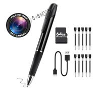 rumhams 1080P Body Camera Pen with 64GB Memory Card, Body Cam with FHD Video or Picture Taking, 1080P HD Mini Surveillance Camera, Portable Pocket Cam