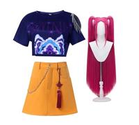 Rumi Cosplay Costume Mira/Zoey Cosplay Outfit Short Jacket Crop Top Skirt Full Set Anime Cosplays Role Play Uniform Stage Performance Halloween Christmas Carnival Party Dress Up Suit for Women