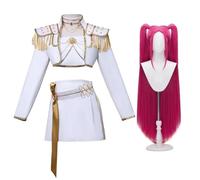 Rumi Cosplay Costume Zoey/Mira Cosplay Outfit White Short Crop Top Skirt Role Play Uniform Full Set Anime Cosplays Stage Performance Halloween Christmas Carnival Party Dress Up Suit for Women