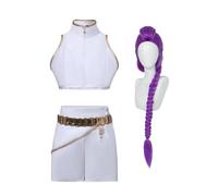 Rumi Cosplay Costume Zoey/Mira Cosplay Outfit White Short Crop Top Skirt Role Play Uniform Full Set Anime Cosplays Stage Performance Halloween Christmas Carnival Party Dress Up Suit for Women