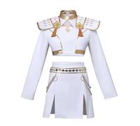 Rumi Cosplay Costume Zoey/Mira Cosplay Outfit White Short Crop Top Skirt Role Play Uniform Full Set Anime Cosplays Stage Performance Halloween Christmas Carnival Party Dress Up Suit for Women