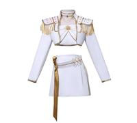 Rumi Cosplay Costume Zoey/Mira Cosplay Outfit White Short Crop Top Skirt Role Play Uniform Full Set Anime Cosplays Stage Performance Halloween Christmas Carnival Party Dress Up Suit for Women