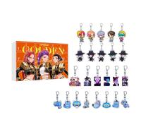 Rumi Mira Christmas Advent Calendar 2025-24 Day Countdown with Acrylic Keychain Ornaments, Festive Character Decor for Kids Teens Adults, Unique Halloween Xmas Gift for Boys Girls