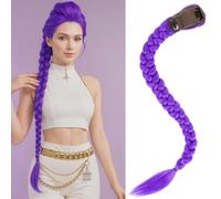 Rumi Purple Braid Ponytail,26 Inch Long Purple Braid Hair Extensions Easy Clip in Ponytail for Cosplay Costume Anime