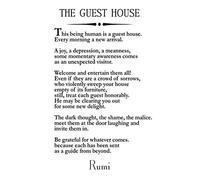 Rumi Quote The Guest House Poem by Rumi Inspiring Poem Guest House Decor Guest House Wall Art Poetry Sign Poetry Wall Art Poem Decor (16.5 x 23.4 (A2), White)