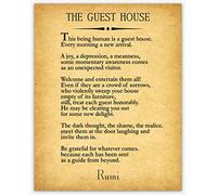 Rumi Quote The Guest House Poem Inspiring Wall Art - Poetry Sign Decor for Guest House (11.7 x 16.5 (A3), Vintage)