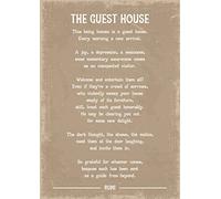 Rumi The guest house poem art print. A4 size.