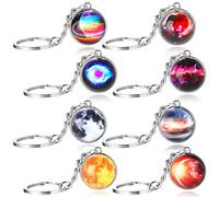 Rumia 8Pcs Glow in The Dark Party Keychains - Outer Space Galaxy Themed Gifts for Birthdays & Christmas, Glow in Dark Keychain Art