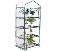 RUMI'S ® 4 TIER GREENHOUSE WITH STRONG REMOVABLE SHELVES | GALVANIZED STEEL FRAME | REINFORCED POLYETHYLENE COVER | DOUBLE ZIPPED DOOR | 4 MESH SHELVES FOR PLANTS & FLOWERS | EASY TO ASSEMBLE