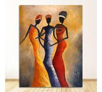 Rumlly African Woman Mural Classic Vintage Wall Art Canvas Painting For Home Decor Posters And Prints Unframed Decorative Pictures 60x90cm No Frame