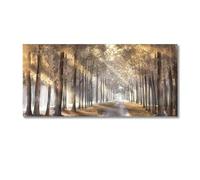 Rumlly Autumn Nature Forest Foggy Landscape Wall Art Canvas Painting Tree Poster and Print Picture for Modern Living Room Decor 60x120cm No Frame