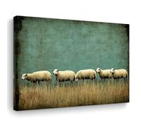 Rumlly Canvas Wall Art a Flock of Sheep in a Tranquil Countryside Setting Painting Artwork Living Room Bedroom Kitchen Decor(70x100cm/Canvas Wrap)