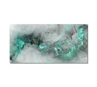 Rumlly Large Grey Green Cloud Abstract Canvas Paintings Modern Art Posters And Prints Landscape Pictures for Living Room Wall Decor 85x170cm No Frame