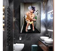 Rumlly Modern Naughty Girl Picture Wall Art Canvas Painting，Sexy Girl Posters Prints Washroom decoration Toilet Decor Pictures 40x60cm No Frame