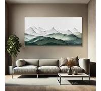 Rumlly Mountain Painting On Canvas Landscape Wall Art Modern Minimalist Nature Art Neutral Tones Artwork Living Room Decor(40X80cm/Frameless)