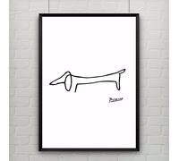 Rumlly Pablo Picasso The Dachshund Dog Print Canvas Abstract Animals Minimalist Wall Art Kids Room Bar Office, Home Decor, No Frame 40x60cm Frameless