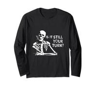 Rummikub Game is It Still Your Turn? Funny Skeleton Waiting Long Sleeve T-Shirt