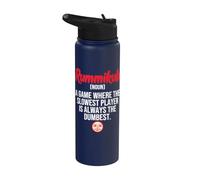 Rummikub Noun Slowest Player is Always The Dumbest Stainless Steel Insulated Water Bottle