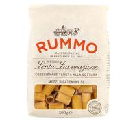 Rummo Mezzi Rigatoni Pasta No.51 - Short, Italian Tubular Pasta, Designed for Maximum Sauce Coating, 500 g (Pack of 1)