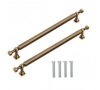 Rummyluck 2 Pack Antique Brass Kitchen Cupboard Handles 192mm (Type 6)