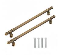 Rummyluck 2 Pack Antique Brass Kitchen Cupboard Handles 192mm (Type 9)