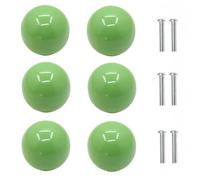 Rummyluck 6 Pack Ceramic Ball Knobs 33mm Round Drawer Knobs (Green)