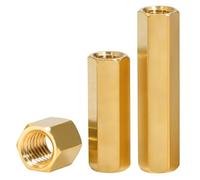 Rummyluck Brass Female Hex Spacer Standoff Screw Nut Threaded Pillar M2x28mm (20 pcs)