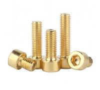 Rummyluck Brass Hex Socket Cap Machine Screws Allen Bolts M2x4mm (100 pcs)