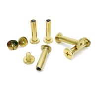 Rummyluck Chicago Screws Leather Rivets Copper Plated Button Head Binding Screw Posts M5x65mm (10 pcs)