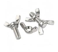 Rummyluck M6x12mm Wing Nuts Bolts Assortment Kit Stainless Steel Butterfly Wing Bolts and Wingnuts Set (5 Set)