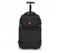 Rummyluck Travel Backpack with Wheels, Rolling Backpack for Men Women, Trolley College School Bag Black