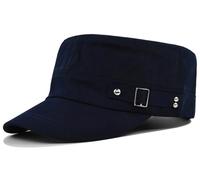 Rumnoke Cadet Army Cap for Women Men Unisex Flat Top Cap Adjustable Military Corps Hat Baseball Cap Navy