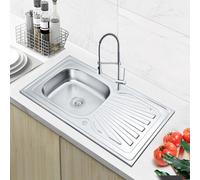 Rumo 9050A 1.0 Single Bowl Stainless Steel Kitchen Sink Reversible With Waste Kit 90Cm X 50Cm Suitable For 500mm Base Cabinet