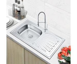Rumo 9050A 1.0 Single Bowl Stainless Steel Kitchen Sink Reversible With Waste Kit 90Cm X 50Cm Suitable For 500mm Base Cabinet