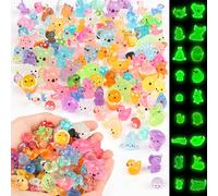 RumonZS 125 Pack Luminous Mini Resin Animals Mixed Tiny Glow in The Dark Mini Ducks Miniature Ornaments for Micro Landscape Fairy Garden Aquarium DIY Craft Decoration